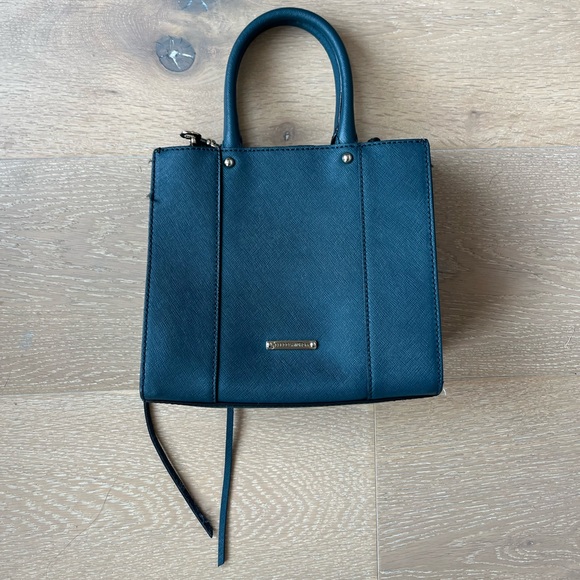 Rebecca Minkoff Mini M.A.B. Leather Mini Crossbody Tote in Teal Blue - Picture 2 of 7